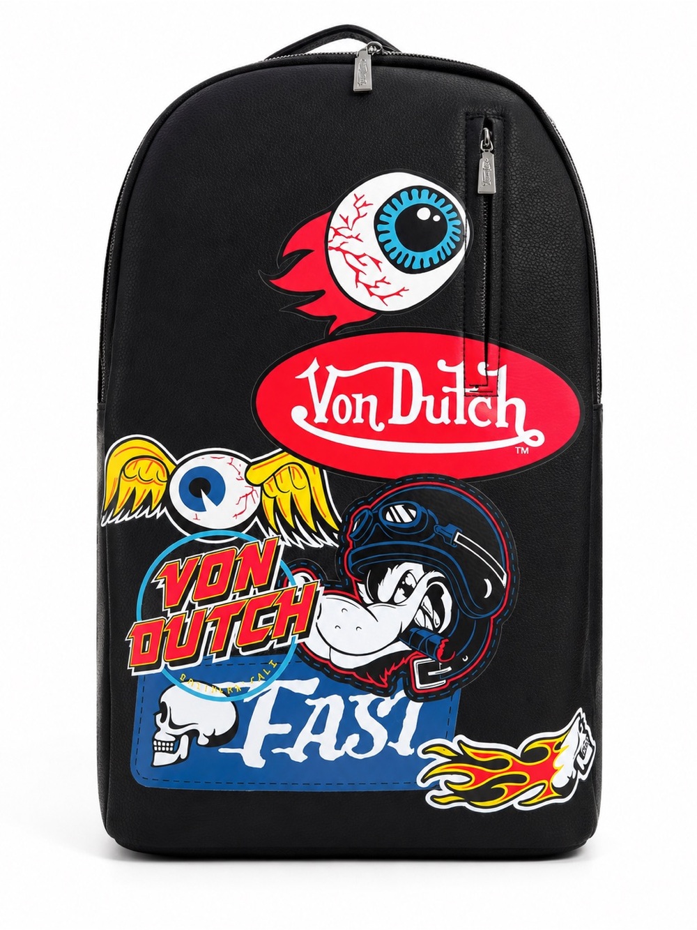 Von Dutch Black Graphic Backpack VDBP-013 One Size